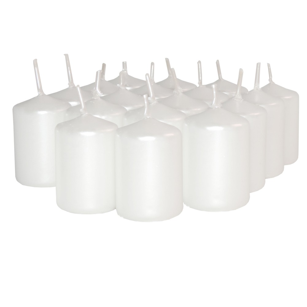 HotStar Unscented Candles Pearl 18 Pcs Pillar Duration 6 Hours 35x50 mm
