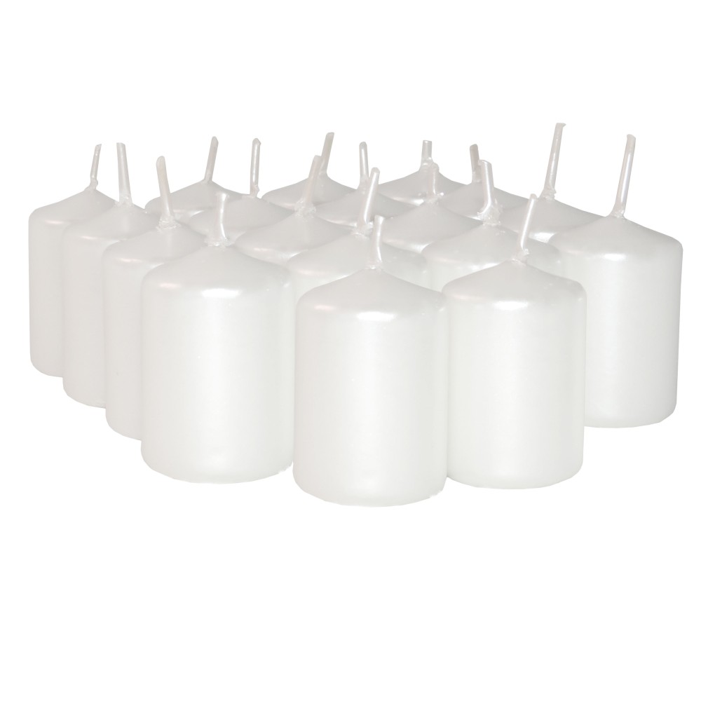 HotStar Unscented Candles Pearl 18 Pcs Pillar Duration 6 Hours 35x50 mm