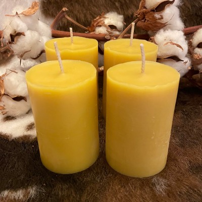 HotStar 4Pcs Candle in Pure Natural Beeswax 48x75 mm Made in Italy