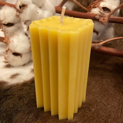 HotStar Candle in Pure Natural Beeswax 44x44x75h mm Made in Italy