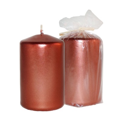 HotStar Metallic Copper Candles Pillars 4 Pcs Burning 30 Hours 60x100 mm Unscented