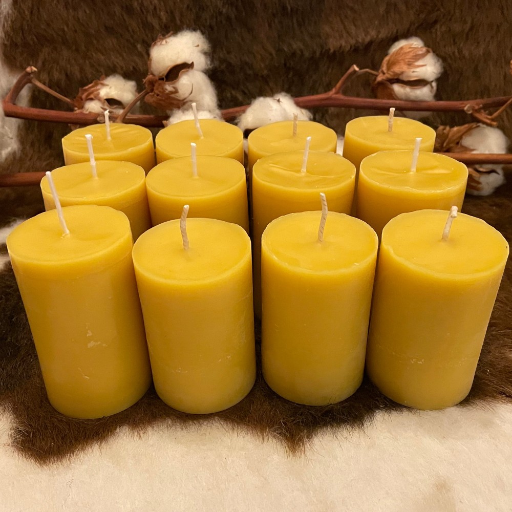 HotStar 12Pcs Candle in Pure Natural Beeswax 48x75 mm White Label