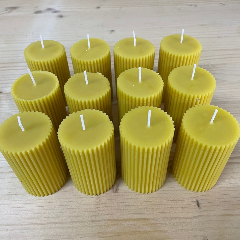 HotStar 12Pcs Candle in Pure Natural Beeswax 48x75 mm White Label