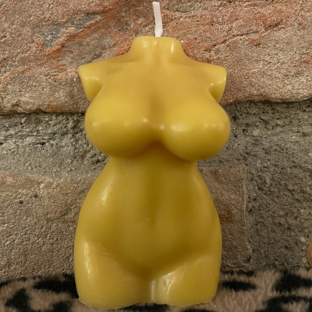 HotStar Candle in Pure Natural Beeswax 45x30x75h mm Woman's body Made in Italy
