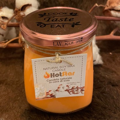 HotStar Scented Candle Balsamic Breeze of Sicily in Pure Soy Wax 550 ml Made in Italy, 50-70 Hours
