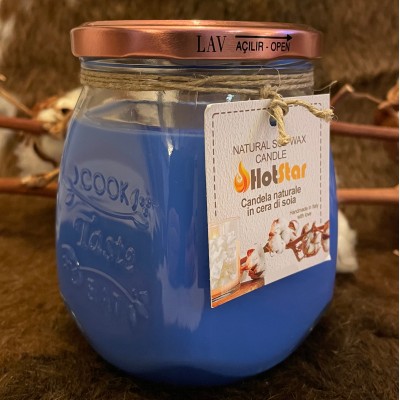 HotStar Scented Candle "Mediterranean breeze" in Pure Soy Wax 550 ml Made in Italy, 50-70 Hours