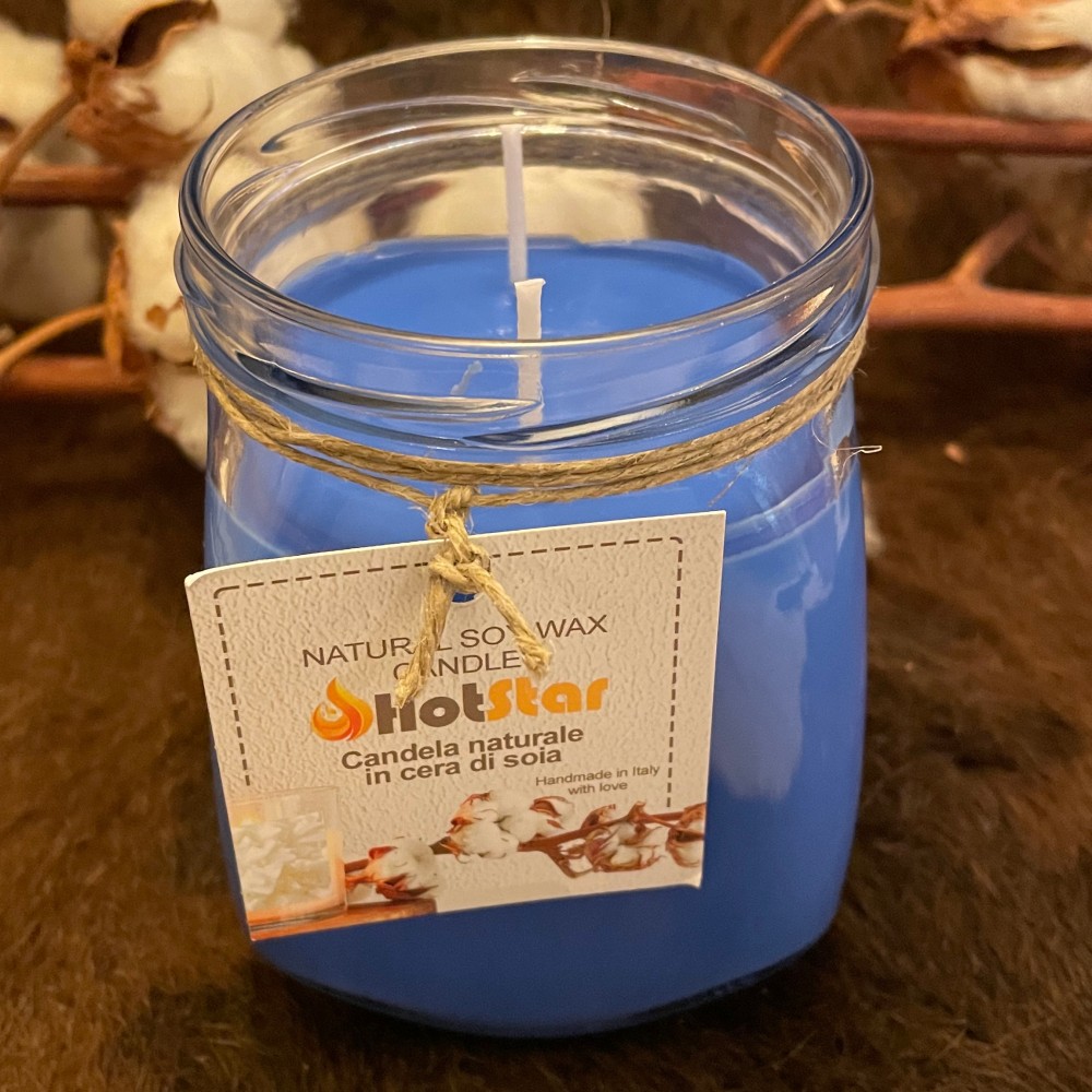HotStar Scented Candle "Mediterranean breeze" in Pure Soy Wax 550 ml Made in Italy, 50-70 Hours
