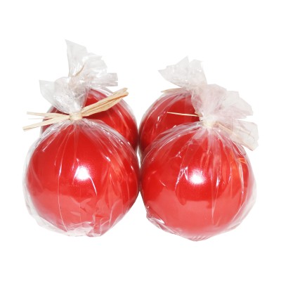 HotStar Metallic Red Candles 4 Pcs Burning 28 Hours d80 mm Unscented