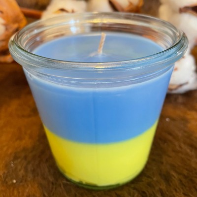 HotStar UKRAINE Flag | Candle in Pure Soy Wax | Burning 35-45 Hours Each in WECK glass | Scented Citrus