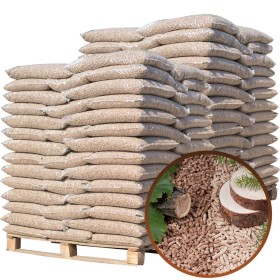 Pellet Fir Beech MIX 2 Pallets of 70 bags of 15Kg (140 bags) HotStar 100% certified A1 pure natural wood CROATIA