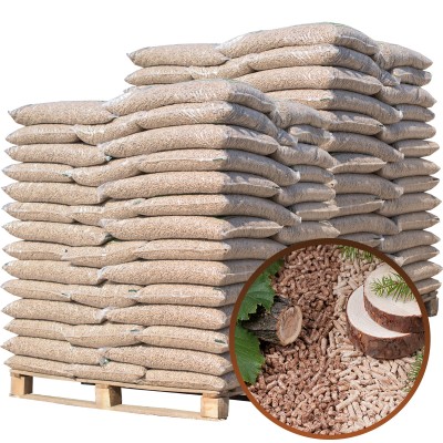 Pellet Fir Beech MIX 2 Pallets of 70 bags of 15Kg (140 bags) HotStar 100% certified A1 pure natural wood CROATIA