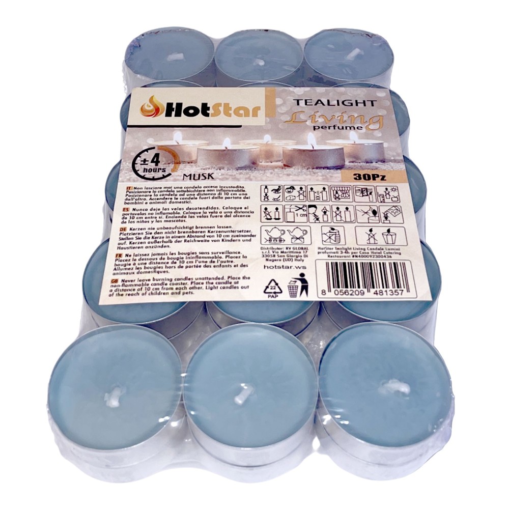 HotStar Living Tealight Candele Lumini Profumati CITRONELLA 4h 50Pz