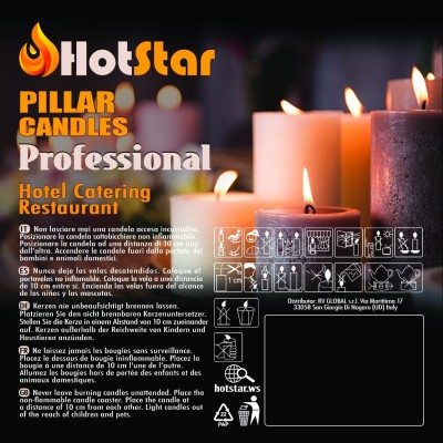 HotStar Unscented Candles Metallic Gold 9Pcs Pillar Duration 6 Hours 35x50 mm