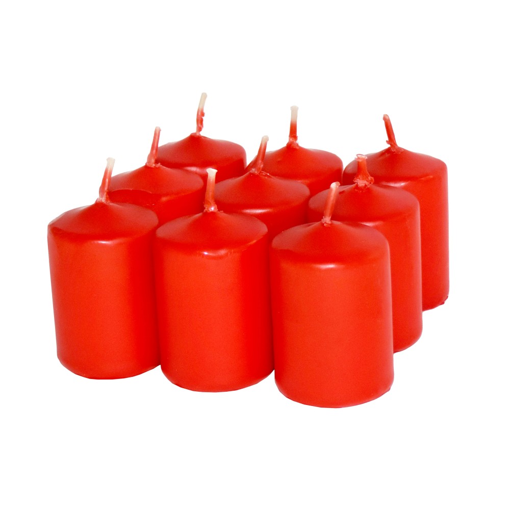 HotStar Scented Candles Strawberry 9 Pcs Pillar Duration 6 Hours 35x50 mm Strawberry color