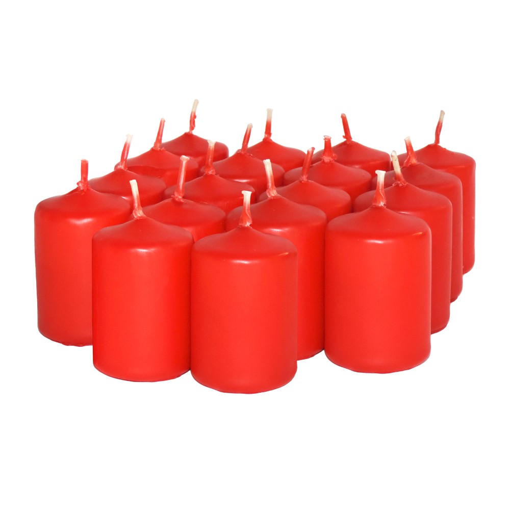 HotStar Scented Candles Strawberry 18 Pcs Pillar Duration 6 Hours 35x50 mm Strawberry color
