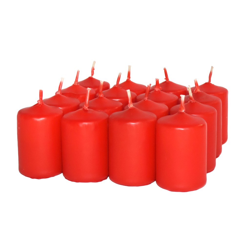 HotStar Scented Candles Strawberry 16 Pcs Pillar Duration 6 Hours 35x50 mm Strawberry color