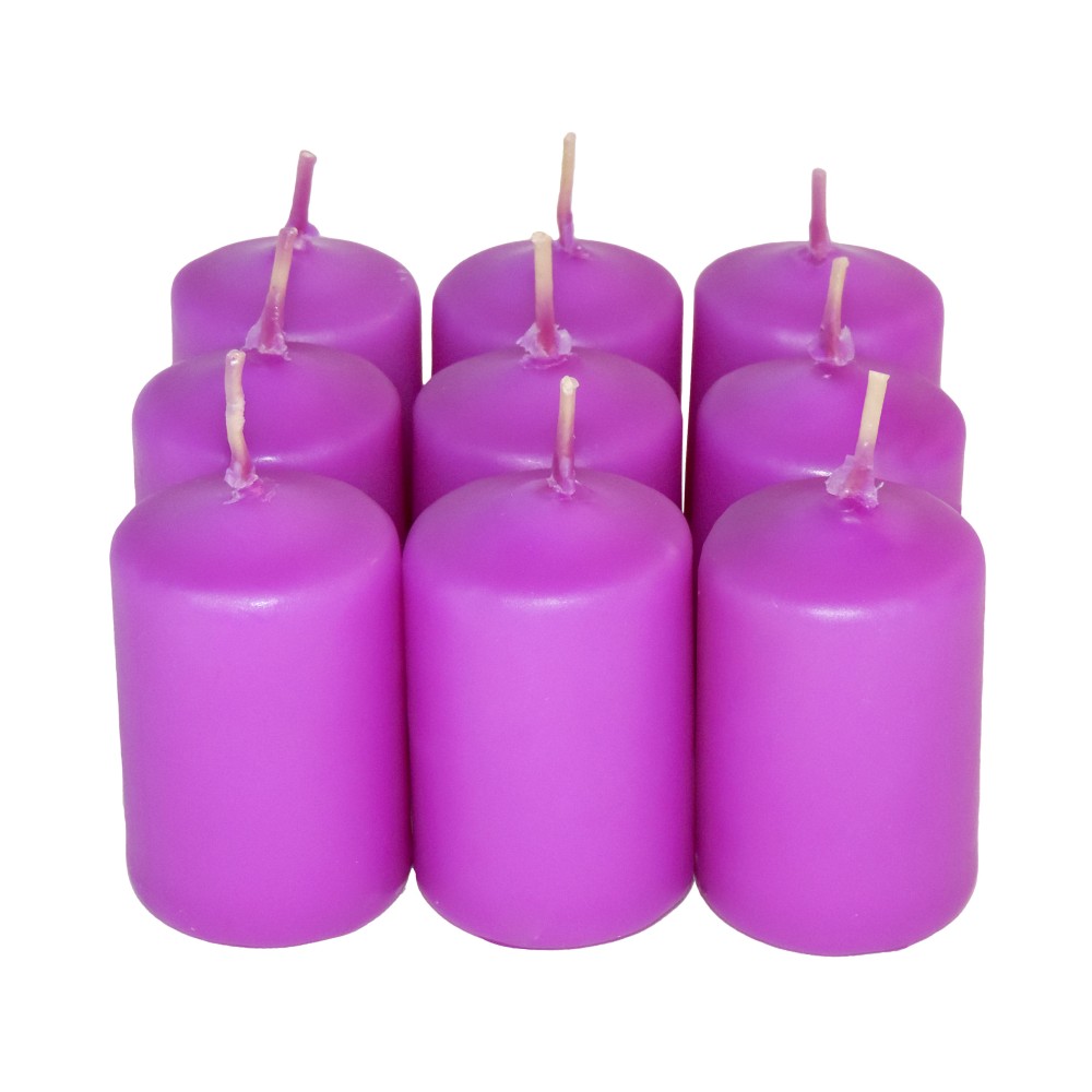 HotStar Scented Candles Lavender 9 Pcs Pillar Duration 6 Hours 35x50 mm Lavender color