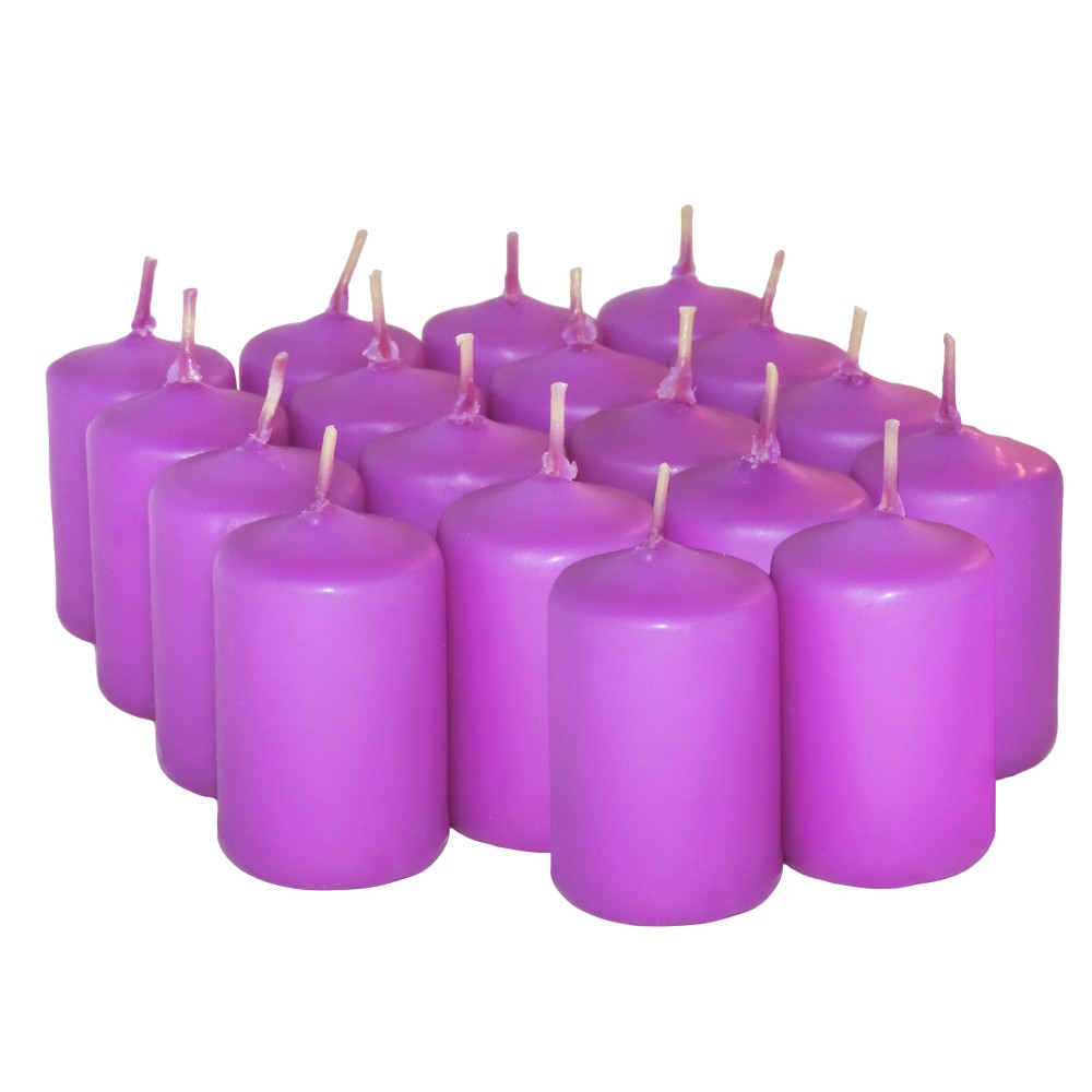HotStar Scented Candles Lavender 18 Pcs Pillar Duration 6 Hours 35x50 mm Lavender color