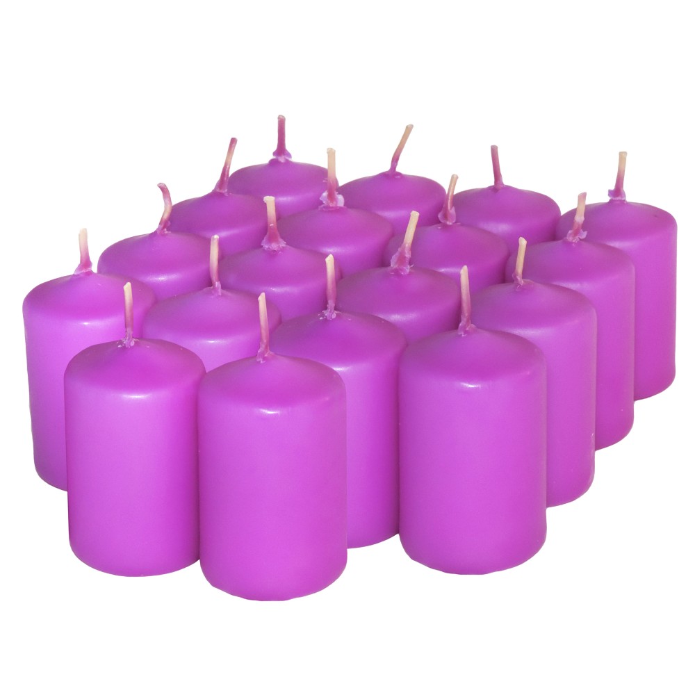 HotStar Scented Candles Lavender 18 Pcs Pillar Duration 6 Hours 35x50 mm Lavender color