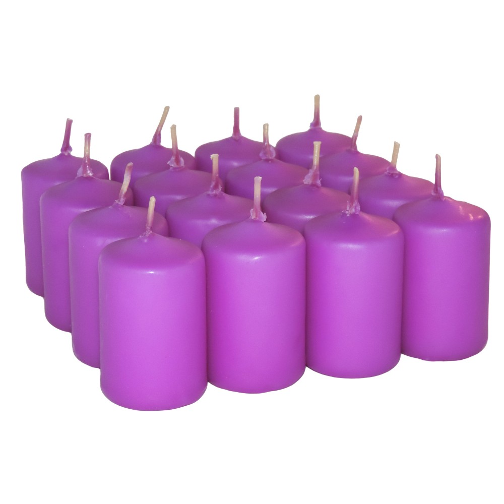 HotStar Scented Candles Lavender 16 Pcs Pillar Duration 6 Hours 35x50 mm Lavender color