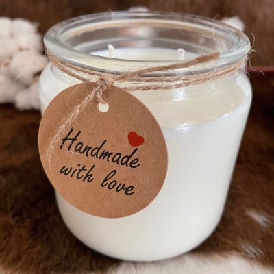 HotStar Candle NEUTRAL in Pure Natural Soy Wax Glass mm95x135h Made in Italy, 50-70 Hours